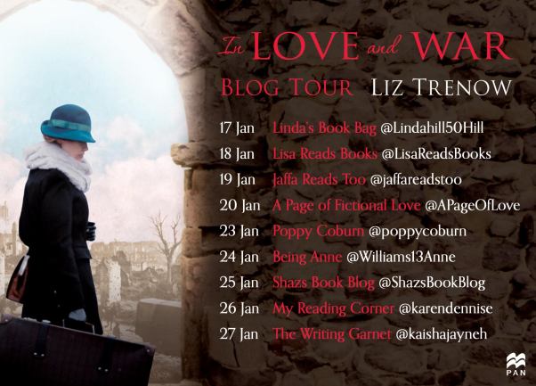 In Love and War blog tour graphic